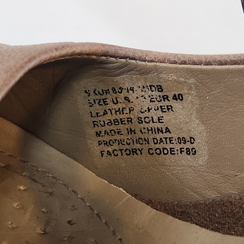 TSUBO Acrea Shoes Heels Taupe Leather Suede Mary Jane Platform Block Size 10 40 - Picture 11 of 11